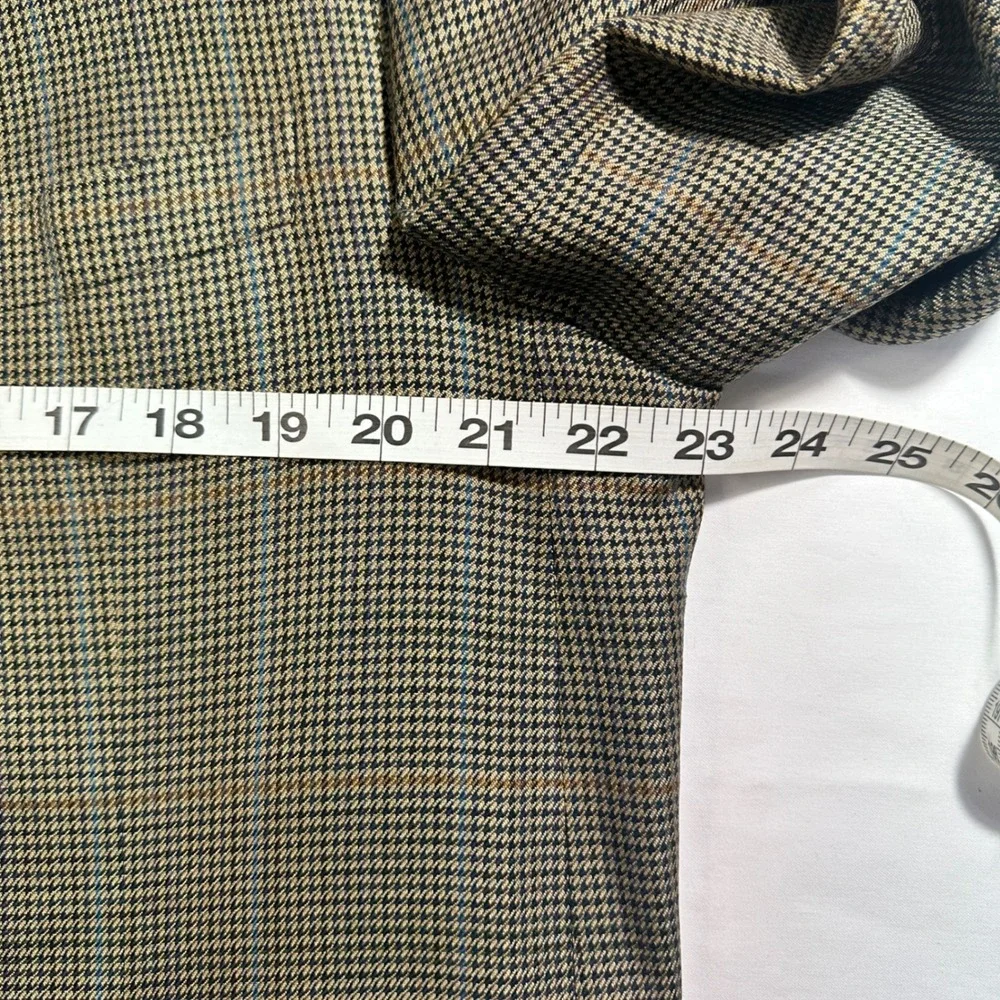 Brioni for Neiman Marcus Houndstooth Plaid Wool Jacket 48 Long Italy FLAWED